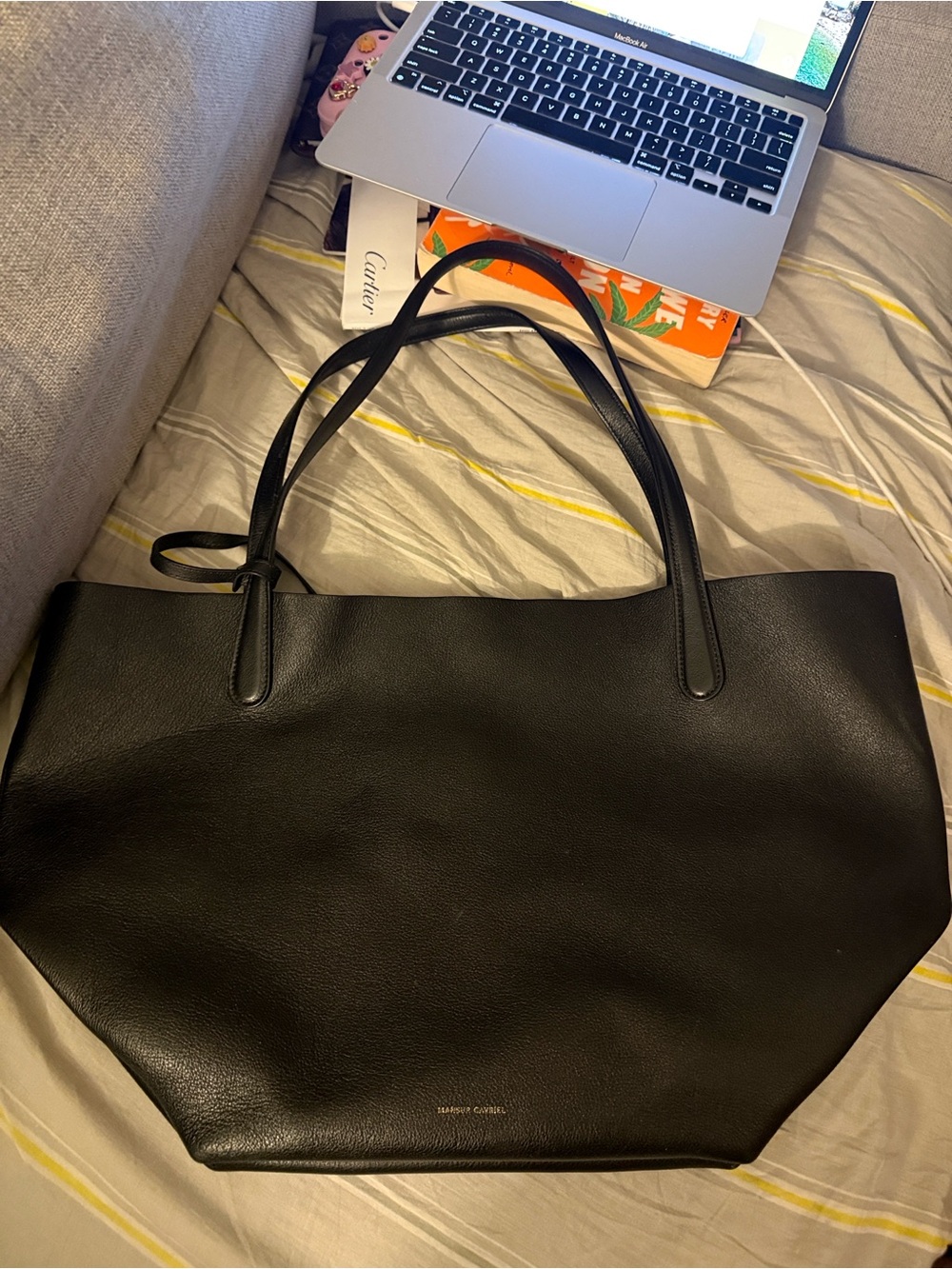 Mansur Gavriel Everyday Soft Leather Tote in BLACK